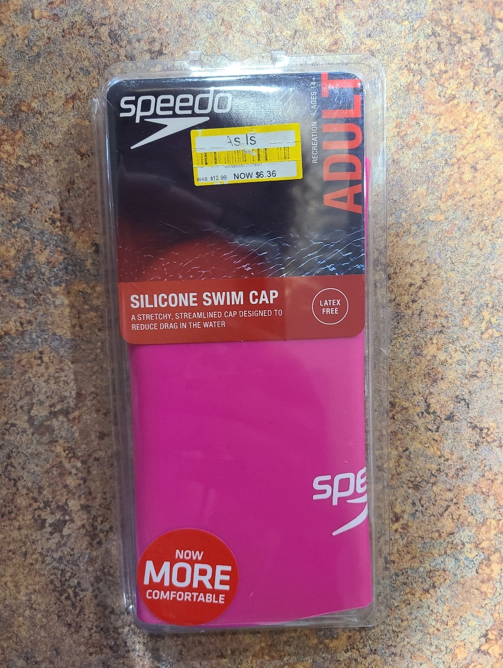 NWT Speedo Pink Adult Silicone Swim Cap
